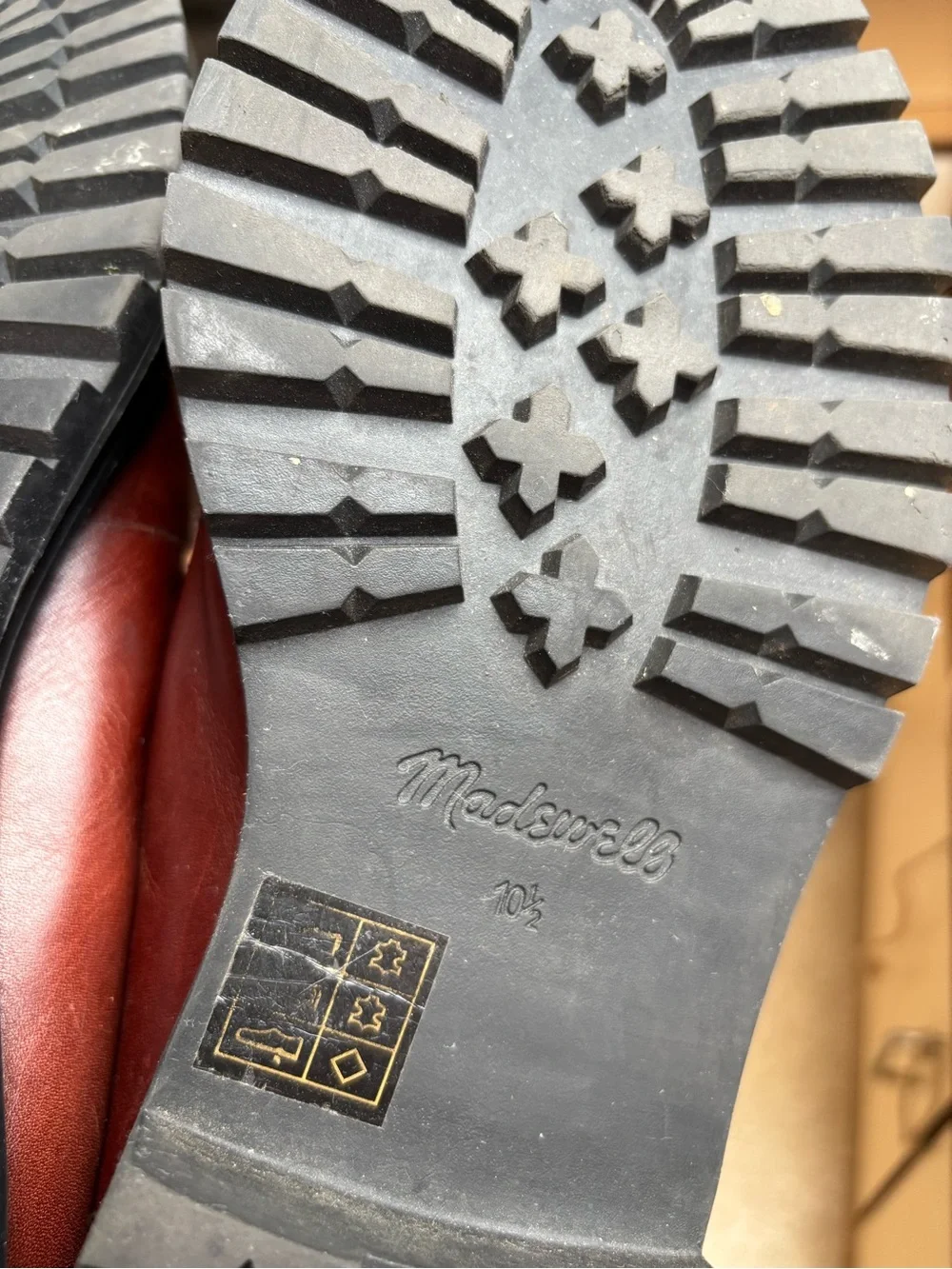Madewell Bradley Chestnut Leather Lug Sole Slip-On Loafers